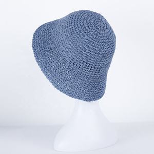 Chapeaux <span class=keywords><strong>de</strong></span> seau <span class=keywords><strong>de</strong></span> <span class=keywords><strong>paille</strong></span> <span class=keywords><strong>de</strong></span> crochet beige vert uni coloré WD-A812 pour les femmes - Product Image 5