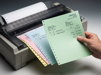 Papier autocopiant en pâte de bois haute densité 3 plis, formulaires continus avec revêtement double face, options multicolores, impression numérique