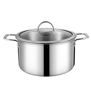 <span class=keywords><strong>Olla</strong></span> de Acero Inoxidable con Tapa de Vidrio, Inducción, Antiadherente, Fondo Grueso para Pasta, Sopa, Guisos, Conservas y Hervido - Product Image 2