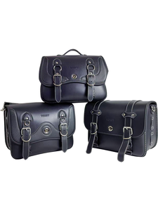 Dayang กระเป๋าข้าง TCV450หนังสีดำพร้อมล็อกภายนอกสำหรับกระเป๋ารถจักรยานยนต์และกระเป๋าอาน - Product Image 1