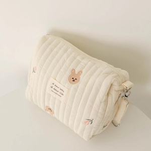 <span class=keywords><strong>Bolsa</strong></span> de <span class=keywords><strong>maternidad</strong></span> acolchada esponjosa para mamá materna, de algodón bordado bolso de hombro, bolso de mano para recién nacido, patrón de oso de peluche - Product Image 5