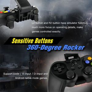 คอนโทรลเลอร์เกมไร้สายบลูทูธสำหรับแอนดรอยด์  จอยเกมแบบมีสาย USB สำหรับพีซี คอนโทรลเลอร์เกมสำหรับสมาร์ททีวี/ทีวีบ็อกซ์ PS3 เกียร์ - Product Image 4