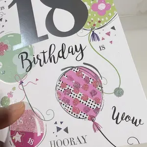 Cartão com glitter, cartão de convite para festa de aniversário, lindo cartão com envelope autoadesivo