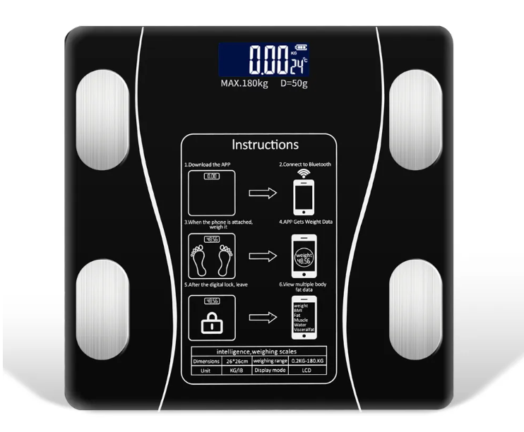 Hot-selling Body Fat Human Electronic Weighing APP Weight Scale Smart Electronic Bluetooth Scale LCD Display Digital Display