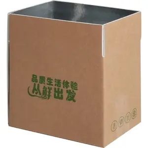 Aluminiumfolie Koude Warmte Geïsoleerde Gegolfde Waterdichte Kartonnen Verpakking Doos Voor Voedsel Levering Opslag