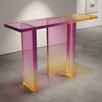 Nordischer Moderner Acryl-Konsolentisch Minimalistischer Transparenter Acryl-Beistelltisch für Wohnzimmer und Esszimmer