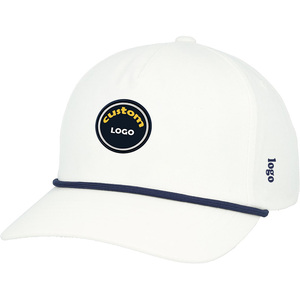 Gorro de béisbol con Logo bordado para hombre y mujer, gorra deportiva con diseño personalizado, 5 paneles, color blanco - Product Image 1