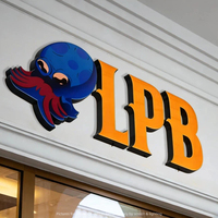 Lettres lumineuses sans cadre résistantes aux intempéries, logos publicitaires commerciaux et enseignes publicitaires personnalisées