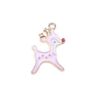 <strong>Red</strong> <strong>Nose</strong> Reindeer Charm Colorful Enamel Gold Tone Alloy Holiday Accent for Advent Stitch Markers - Product Image 5