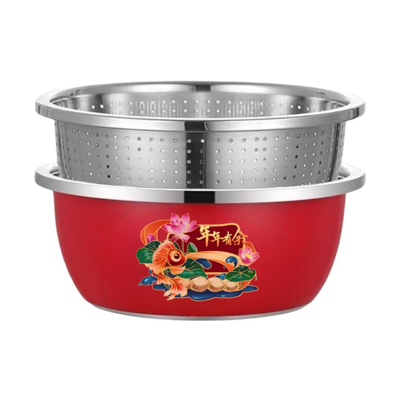 Cesta de drenaje para lavabo rojo de 26 cm [año]