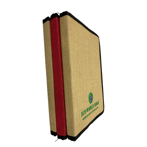 Bolsas de yute para archivos a precio económico, con logotipo impreso, cremallera lateral negra y bolsillo interior, hechas en Bengala Occidental. - Product Image 4