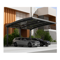 Moderne Luxe Pliable Double Extérieur En Alliage D'aluminium Polycarbonate Carport Garage Voiture Parking Hangar Étanche Jardin Nature