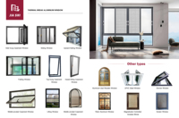 Ventanas Corredizas de Aluminio Modernas con Doble Acristalamiento, 3 Rieles, Marcos Horizontales para Hoteles, Villas, Apartamentos y Dormitorios