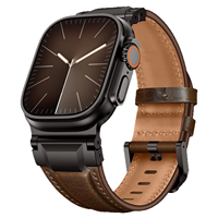 Tendance Mode 2026 - Bracelet de Montre en Cuir Véritable Rétro Durable avec Connecteur Métallique Modifié