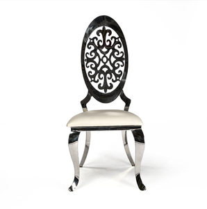 เก้าอี้ออกงานโรงแรมเก้าอี้สแตนเลสสีดำสำหรับเจ้าสาวเก้าอี้จัดเลี้ยงงานแต่งงานหรูหรามีพนักพิงสูง - Product Image 2