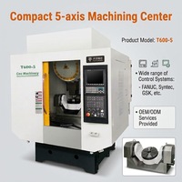 Centre d'usinage CNC vertical 5 axes T600, broche BT30, entraînement direct A/C, table à trunnion, fraiseuse CNC