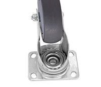 Roulettes de meubles de 3 pouces, roulettes industrielles de moyenne capacité, roulettes médicales en acier inoxydable, roulettes pivotantes en caoutchouc souple TPR pour fauteuil roulant
