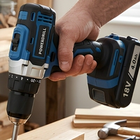Perceuse sans fil 21V à batterie Li-ion, moteur sans balais, vitesse variable, perceuse électrique portable pour le bricolage et l'atelier