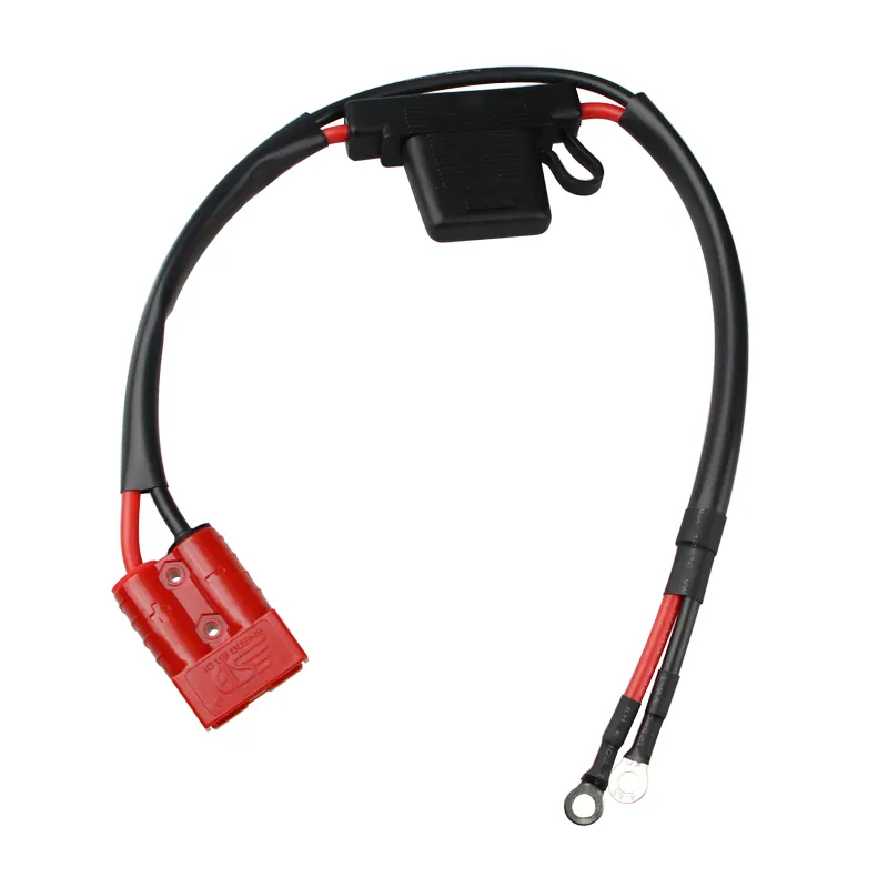 Câble personnalisé de calibre 8 AWG connecteur de prise de faisceau de câbles 50a 175A avec anneau pour automobile/bateau/camion