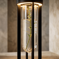 Lampe de table sans fil à LED avec contrôle tactile, variateur d'intensité, lumière d'ambiance, rechargeable, en forme de vase à fleurs