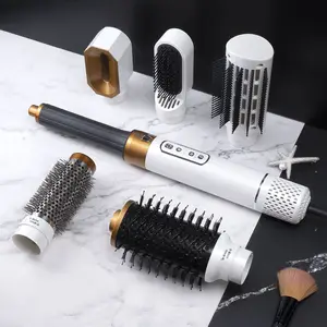 fast styler Hot Air Brush One Step Hair Styler Hair Dryer 360 degree rotating line tail 5-in-1 Negative Ion Hair Straightener