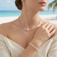 Juego de Joyería de Estilo Bohemio Colorido al por Mayor de Fábrica con una Pulsera de Ojo de Tigre con Cuentas y un Collar de Piedra Natural