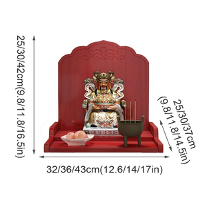 ชั้นวางพระพุทธรูปไม้จริง ชั้นวางติดผนังไม้ ชั้นวางวัด - Product Image 3