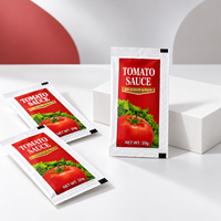 Sachets de ketchup tomate imprimés de qualité alimentaire pour hamburgers et pizzas, 10g, emballage biodégradable, conditionnement de ketchup tomate