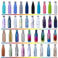 Couleur personnalisée 17oz 500ml Bouteille d'eau en acier inoxydable à double paroi Fiole à vide pour salle de sport Sports de plein air Camping