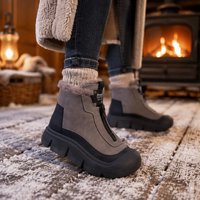 Chaussures et bottes d'hiver pour femmes, nouvelles, en fourrure épaisse, imperméables, confortables, douces, respirantes