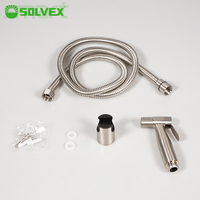 Set Semprotan Bidet/Shattaf SOLVEX, Pistol Semprot Bidet dari Baja Anti Karat 304, Pemasangan di Dinding Kamar Mandi, Set Semprotan Bidet/Shattaf Toilet