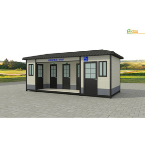 ห้องน้ำเคลื่อนที่กลางแจ้งแบบพกพาสำหรับสถานที่ก่อสร้างในสวนสาธารณะ พร้อมโครงสร้างทรงสี่เหลี่ยมผืนผ้า ดีไซน์ทันสมัย - Product Image 1