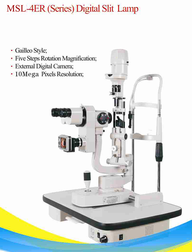 Instrumentos de oftalmología para examen ocular Microscopio lámpara de hendidura con cámara