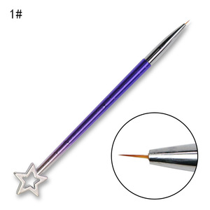Lot de 3 pinceaux liner en nylon à manche métallique pour nail art, stylos de peinture pour gel et vernis à ongles, pour le dessin de lignes et les motifs étoiles - Product Image 2