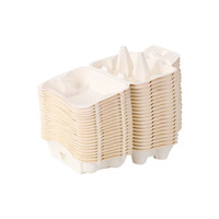Boîte à œufs en bagasse de canne à sucre, 6 compartiments, biodégradable, en pulpe de bagasse, recyclable pour l'emballage des œufs de poule