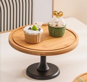 Support à gâteau <span class=keywords><strong>en</strong></span> <span class=keywords><strong>bois</strong></span> d'acacia, <span class=keywords><strong>plateau</strong></span> <span class=keywords><strong>tournant</strong></span> avec couvercle, présentoir rustique pour pâtisseries, biscuits, gâteaux, fête, vente <span class=keywords><strong>en</strong></span> gros OEM - Product Image 1