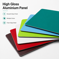 Panneau composite en aluminium (ACP) PVDF brillant 3mm 4mm pour revêtement mural intérieur et extérieur