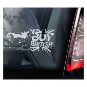 Pegatina Personalizada Impermeable BUY BRITISH, Vinilo Troquelado, Divertida, para Ventana de Coche, Parachoques, Uso en Vehículos al Aire Libre - Product Image 1