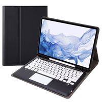 Untuk Samsung Tab S8 Plus X800 S8 +/S7 Plus T970/S7 FE T730 Tab S6 Lite Baki Pena dengan Sentuhan Sarung Keyboard Gigi Biru Dapat Dilepas