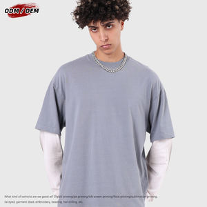 Camiseta de algodón puro de manga larga para hombre, estilo vintage con patrón sólido, lavado enzimático, estilo Wasteland, efecto de dos piezas, lavado Monkey, tejida - Product Image 4