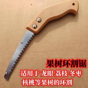 Double Blade Girdling Saw Wooden Handle 220mm Length For Fruit Tree Trimming 20-30mm Diameter - Product Image 2