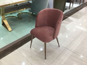 Nouvelle <span class=keywords><strong>chaise</strong></span> de salle à manger en <span class=keywords><strong>velours</strong></span> rose avec pieds en acier inoxydable de haute qualité - Product Image 2