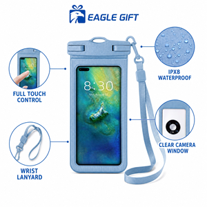 ซองกันน้ำ IPX8 สำหรับโทรศัพท์มือถือ  วัสดุ PVC  ดีไซน์ทันสมัย  ป้องกันการโจรกรรม  ใช้ใต้น้ำได้  พร้อมสายคล้องคอ สำหรับดำน้ำตื้น ดำน้ำลึก และชายหาด - Product Image 1