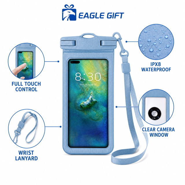 IPX8 Waterproof PVC Fashion Phone Pouch Dry Bag Anti-Theft Protective Underwater Phone Case Lanyard for Snorkeling Diving Beach