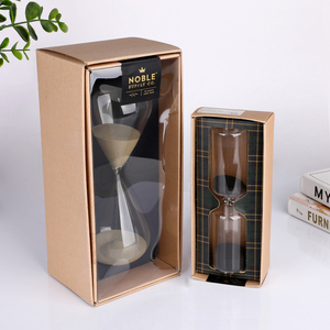 Ensemble de sabliers en verre personnalisés avec logo, boîte cadeau, sablier de 30 minutes, décoration de bureau, promotionnelle pour les entreprises - Product Image 1