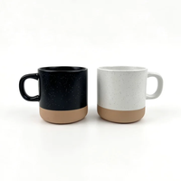 Mug à café en céramique noir et blanc de 350 ml avec logo personnalisé, résistant aux micro-ondes et au lave-vaisselle, cadeau d'entreprise avec impression personnalisée
