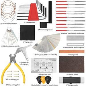 Herramienta de <span class=keywords><strong>mantenimiento</strong></span> de reparación de <span class=keywords><strong>guitarra</strong></span>, <span class=keywords><strong>Kit</strong></span> de herramientas de <span class=keywords><strong>guitarra</strong></span> de diseño portátil, estuche de transporte práctico, 54 Uds. - Product Image 5