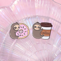Nouvelle arrivée dessin animé mignon Animal paresseux créatif en alliage de Zinc broche en émail doux emblème en métal étiquette broche Badge