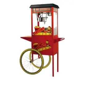 Penjualan Laris Pembuat Popcorn dengan Troli/Desain Troli Pembuat PopCorn Kerja Terus Menerus Portabel Modis Mini
