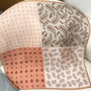 Nouveau Foulard Carré en Soie 100% <span class=keywords><strong>pour</strong></span> Femme, Style Européen, Imprimé à Pois et Blocs de Couleurs, Écharpe d'Été - Product Image 2